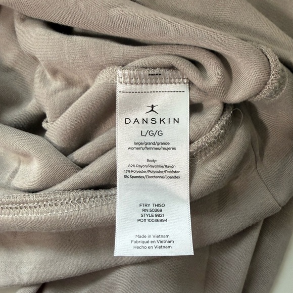 Danskin Mauve Pink Collared Sweatshirt V-neck Pullover Loungewear Large Women’s - Picture 9 of 10